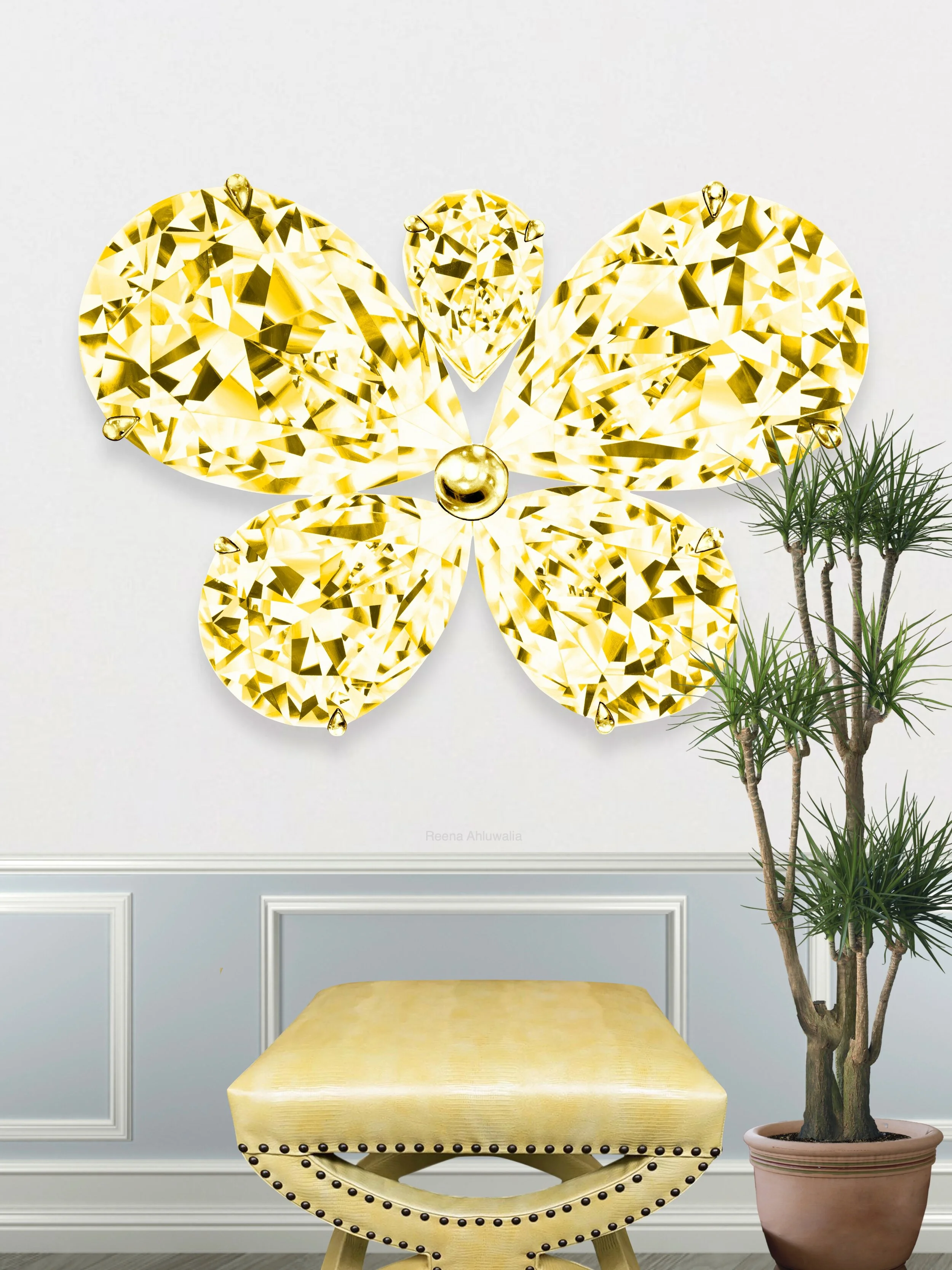 Yellow diamond butterfly painting_Reena Ahluwalia.jpeg