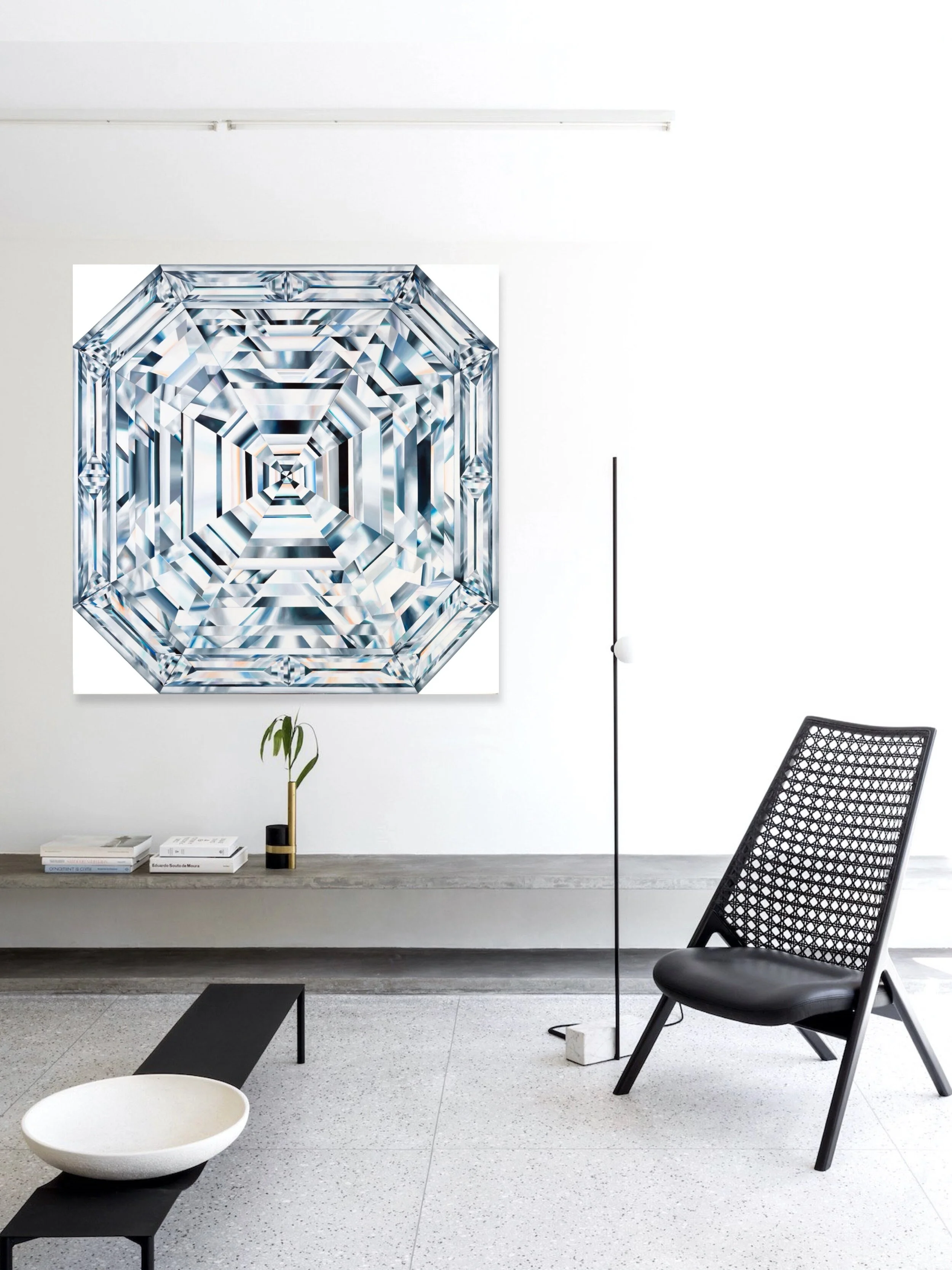 Entranced_Asscher cut diamond painting by Reena Ahluwalia.jpeg