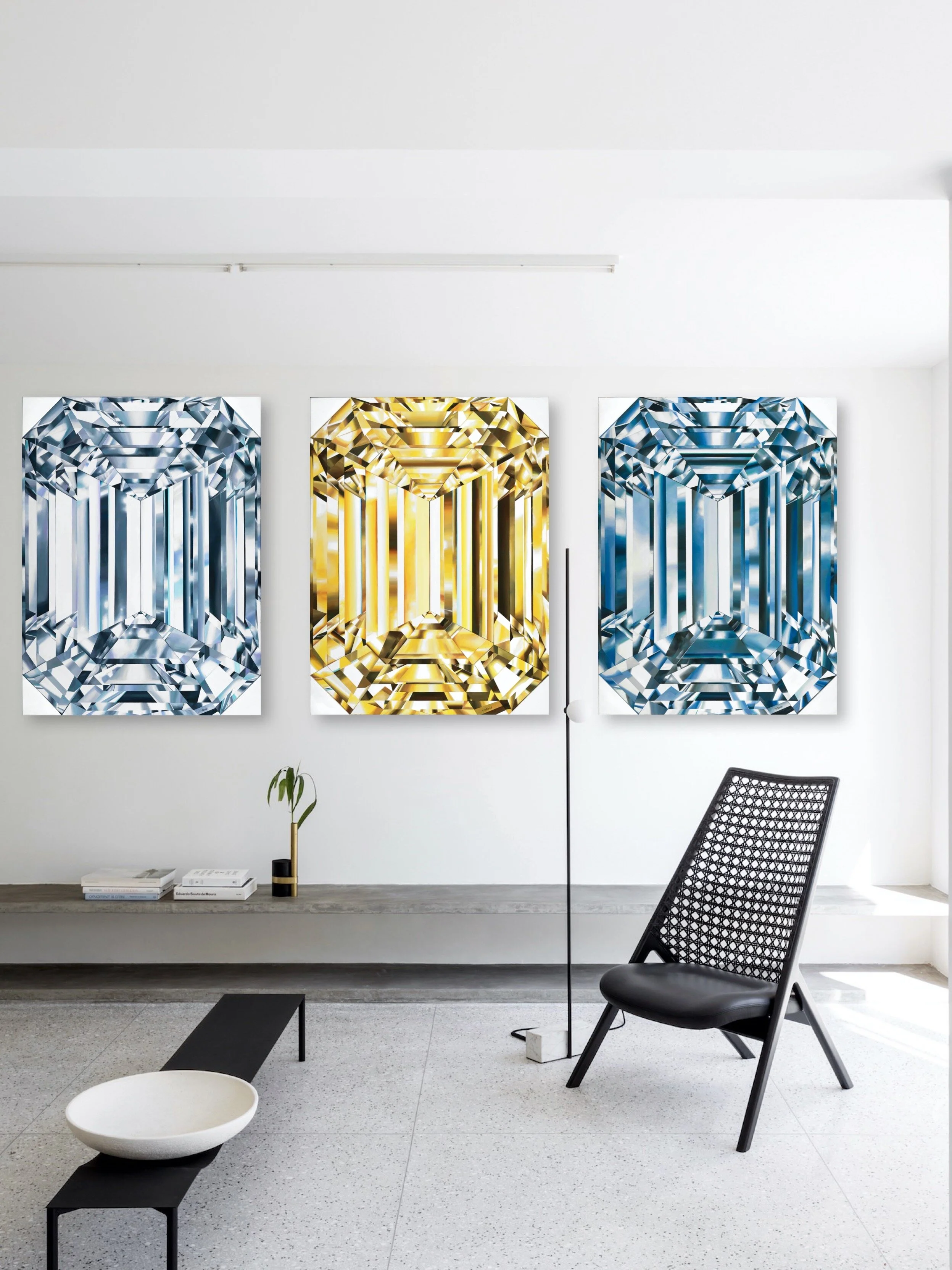 Trio of Emerald paintings by Reena Ahluwalia.jpeg