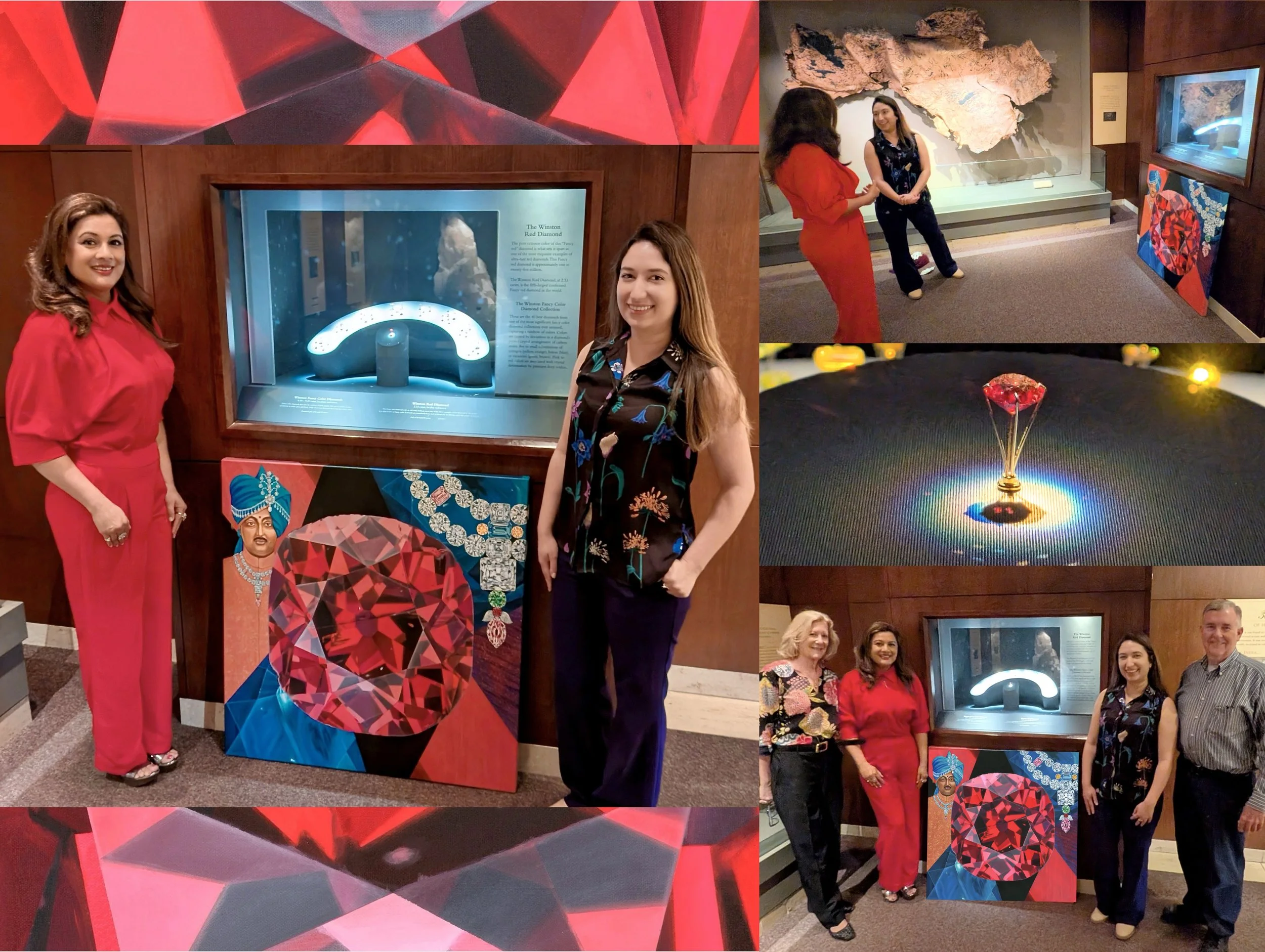 Visual artist Reena Ahluwalia with curator Dr. Gabriela Farfan, Smithsonian National Museum of Natural History. 'The Legacy of Winston Red Diamond' was accessioned into the National Gem permanent collection.