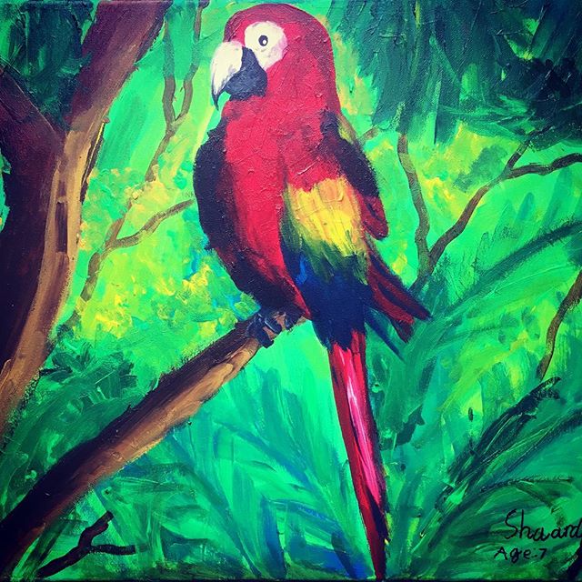 #painting by shaarda age 7
#artclass #summer #art #birds #nature #montessori #preschool #parents #creative
