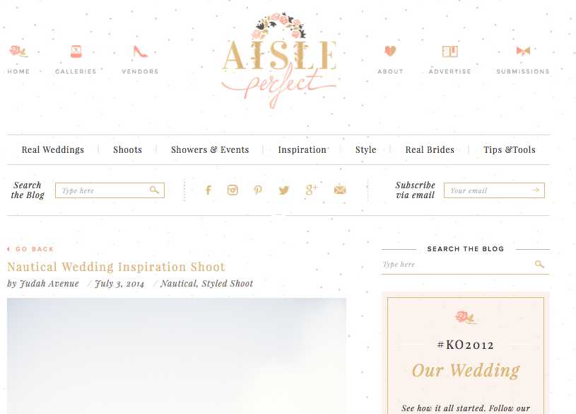 Nautical Wedding Inspiration featured on Aisle Perfect