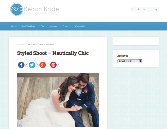 Nautically Chic Wedding featured by Beach Bride