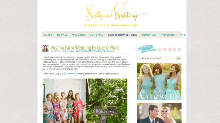 Stephanie + John featured on Southern Weddings
