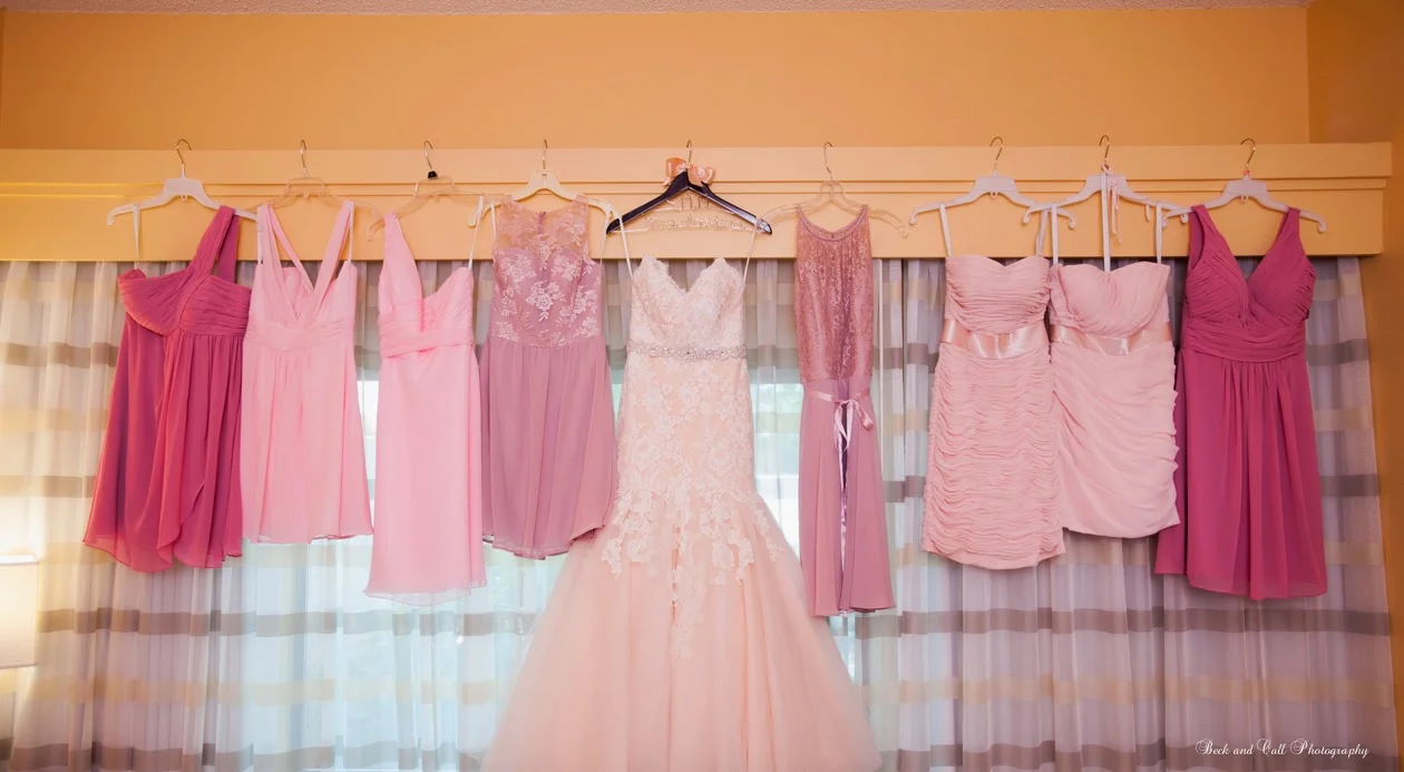 Laura's wedding look wouldn't have been complete without some color in her wedding dress.Photo Credit: Beck and Call Photography.