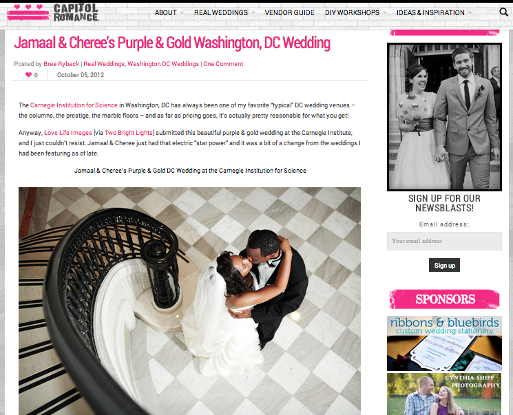 Jamaal & Cheree’s Purple & Gold Washington, DC Wedding