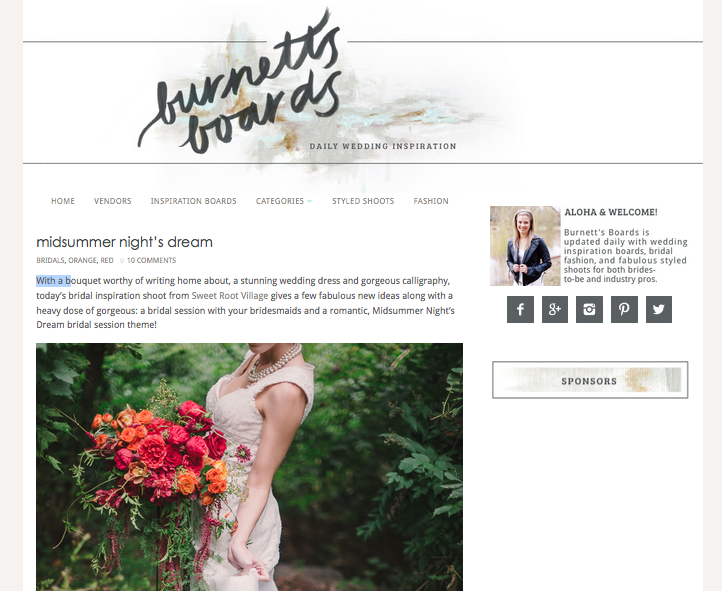 A Midsummer Night's Dream Wedding