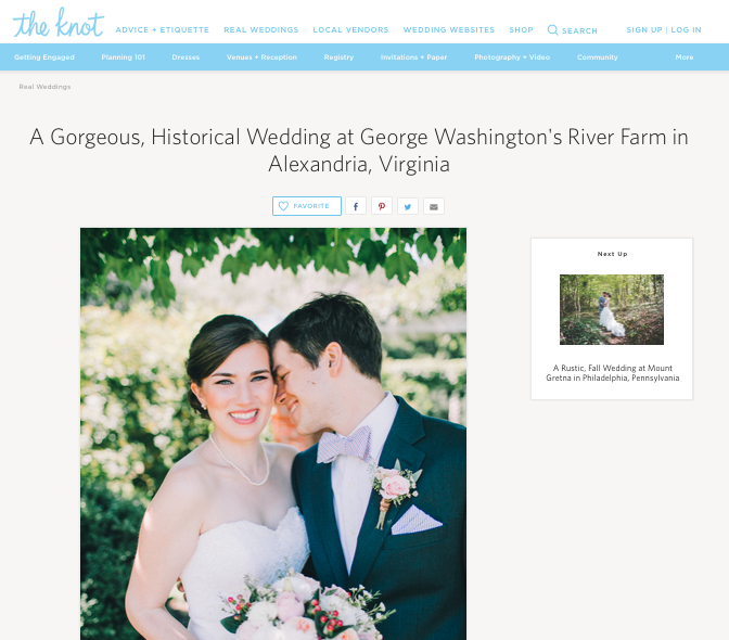 A Gorgeous, Historical Wedding at George Washington's River Farm in Alexandria, Virginia