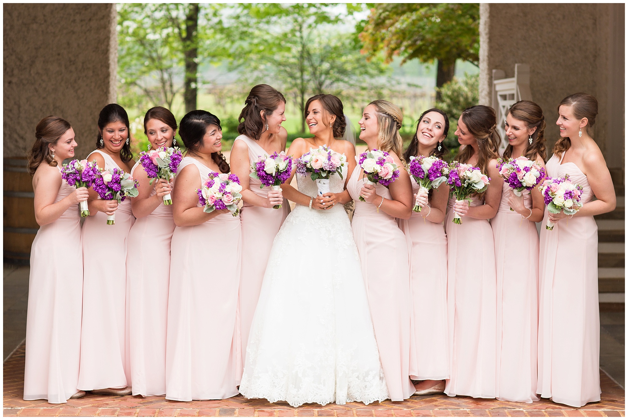 Catherine & her bridesmaids on April 25, 2015 ♥ The Herrintons Photo|Video at Keswick Vineyards (Keswick, VA)