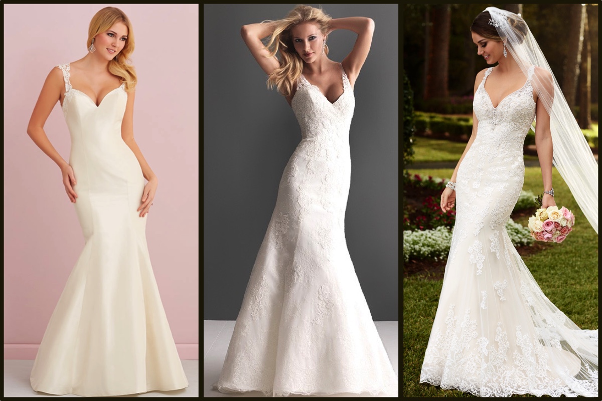 STRAPS! And not just any straps. Straps with lace, straps with tulle, straps with beads... the brides who ended up with these gowns are sure to look beautiful, feel sexy, and have the comfort and support of straps they desire.