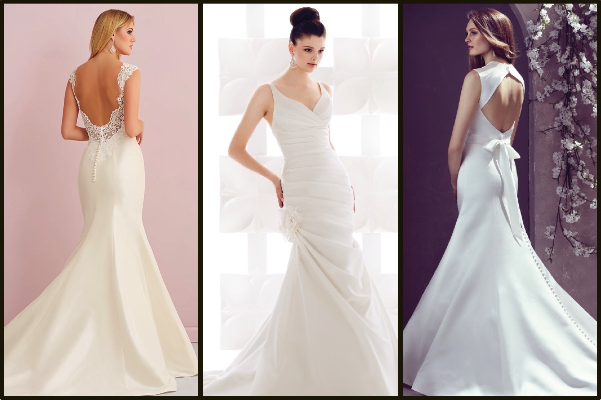 SATIN! Lace isn't your thing? No worries. Lace gowns didn't speak to the brides that bought these gorgeous satin gowns either.