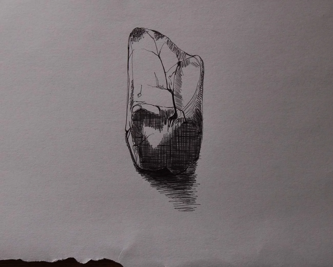 rock face (north) 2014 series of 8 drawings (7 of 8), drawing with black ink on cartridge paper, approx. 15cm x 14 cm