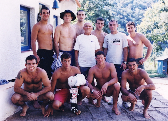 At Grand Master Helio Gracie's ranch with family and students