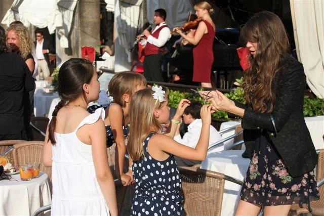 Katherine performing at a wedding in Venice