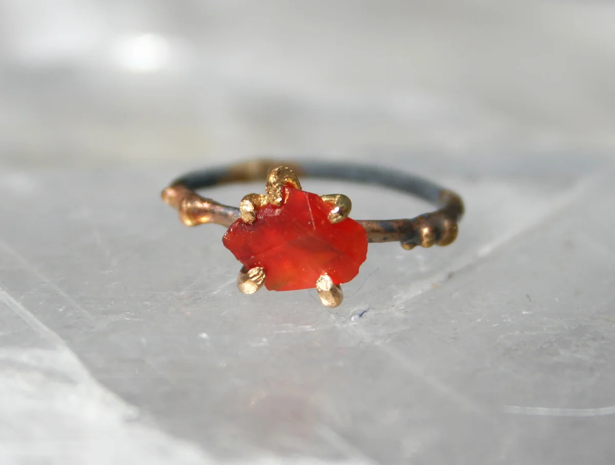 Oregon Carnelian Small Stone Rings