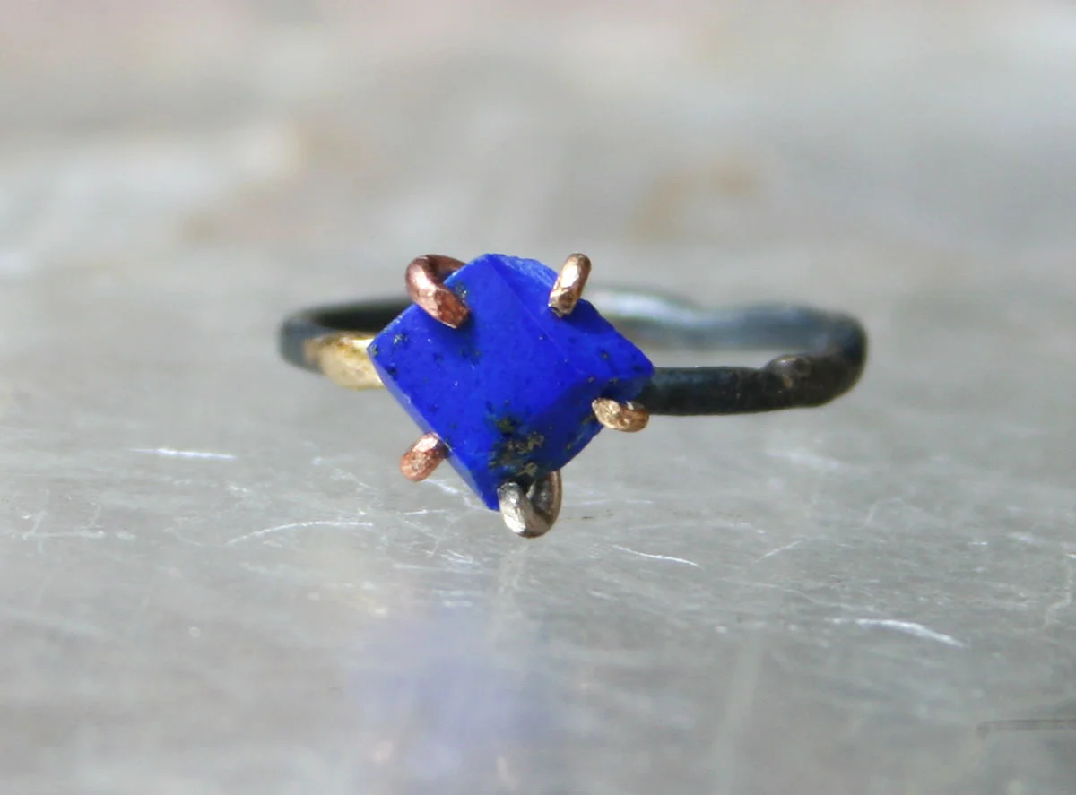 Afghani Lapis Small Stone Ring