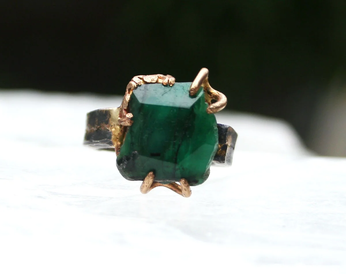 Brazilian Emerald Large Stone Ring