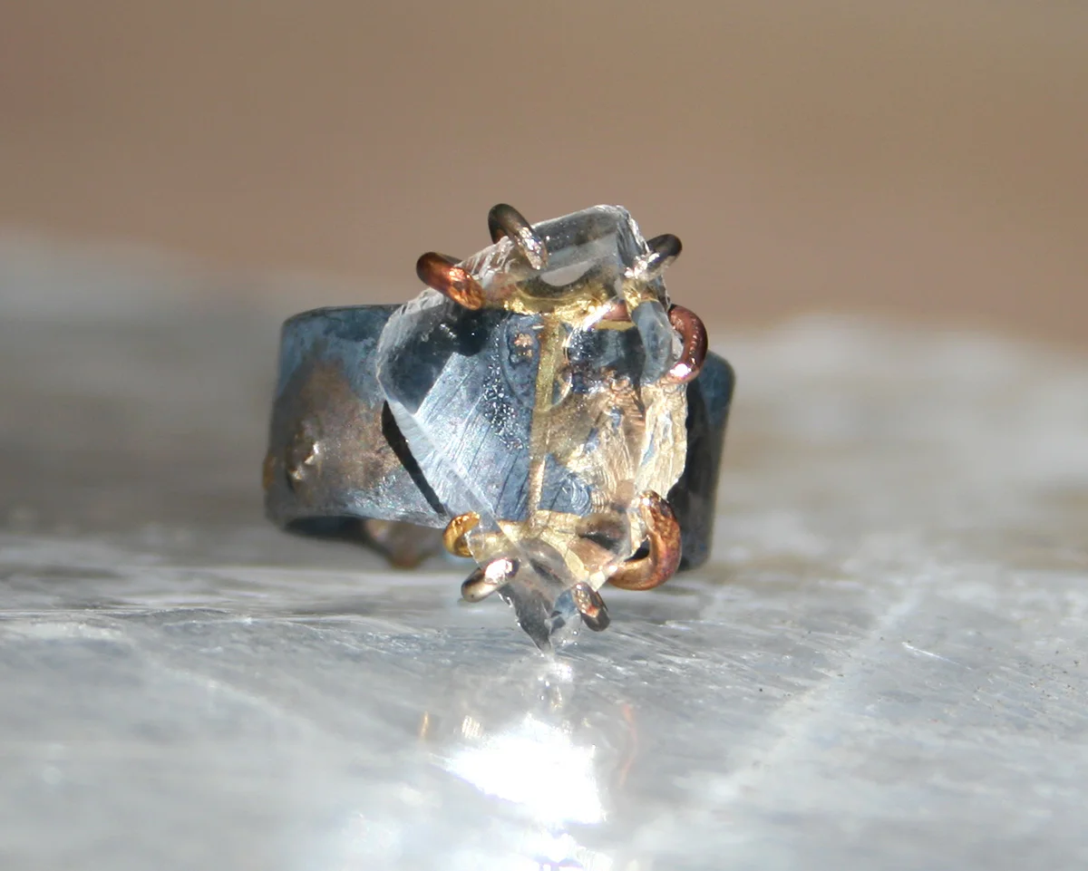 Goshenite Large Stone Ring