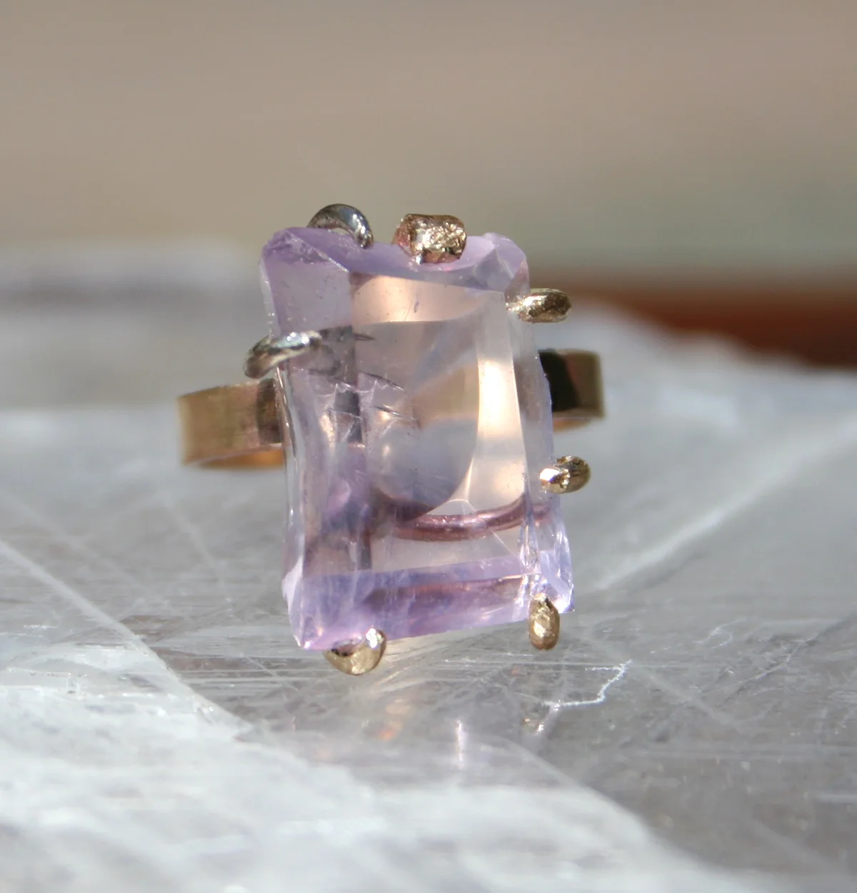 Rose de France Amethyst Large Stone Ring