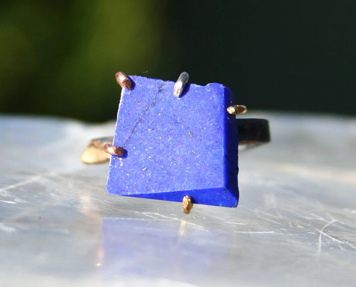 Afghani Lapis Large Stone Ring