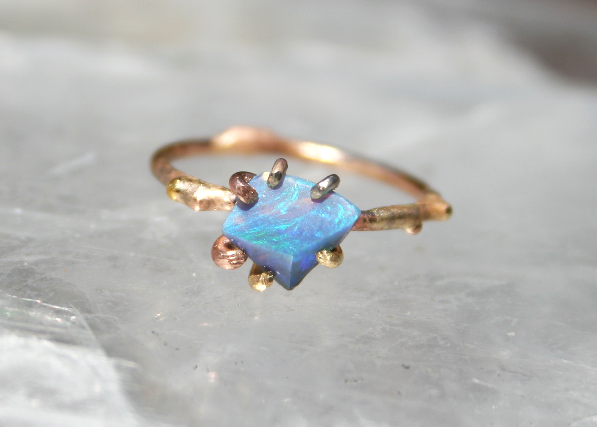 Australian Opal with a Gold Band