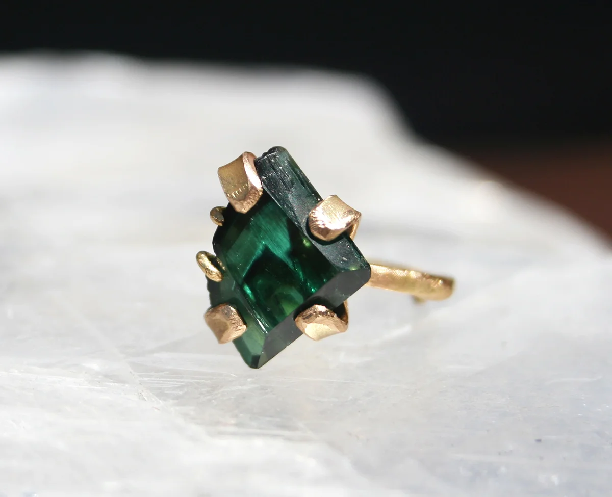 Tourmaline Ring with Gold Band