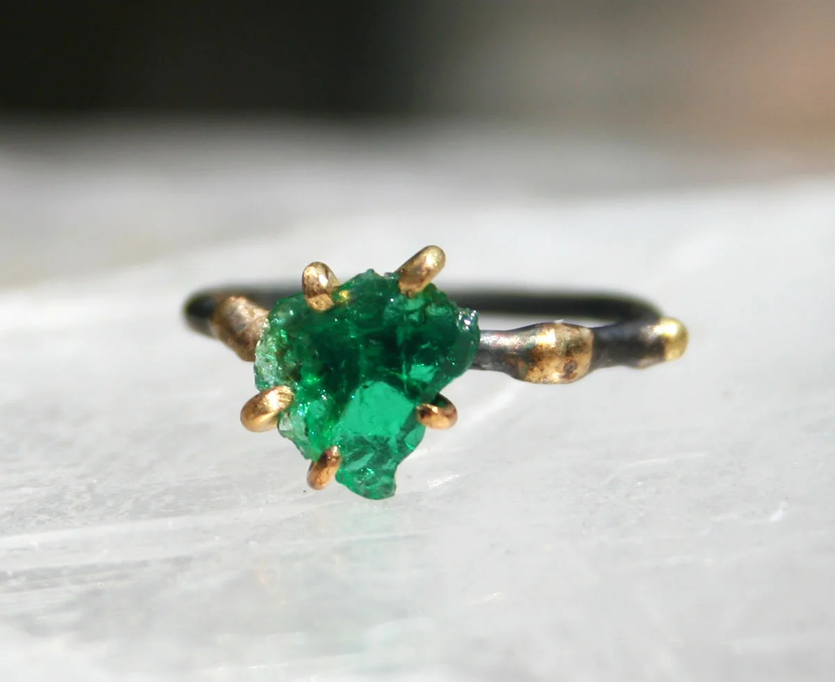 Zambian Emerald Small Stone Ring