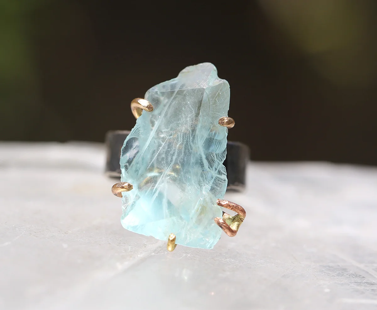 Aquamarine Large Stone Ring