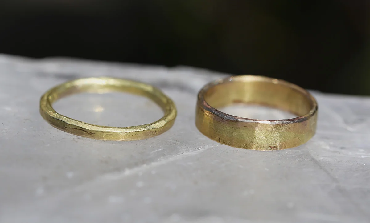 Flat Ribbon Ring- All Gold Green Blend