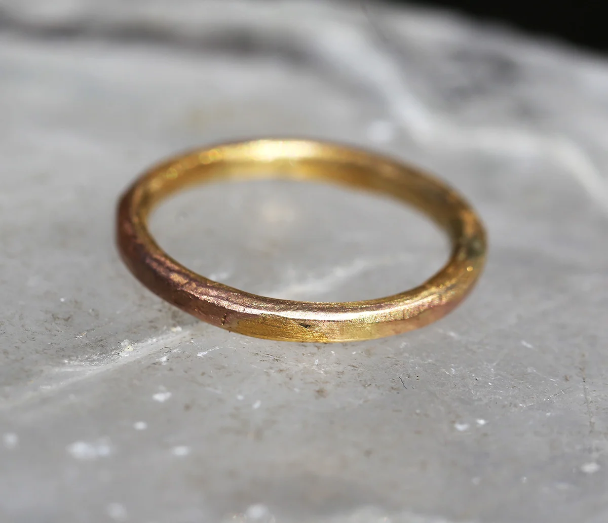 Square Ribbon Ring- All Gold Rose Blend