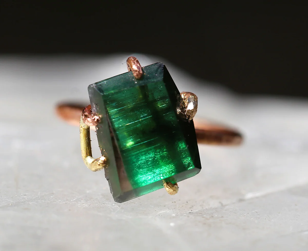 Tourmaline Ring with Gold Band