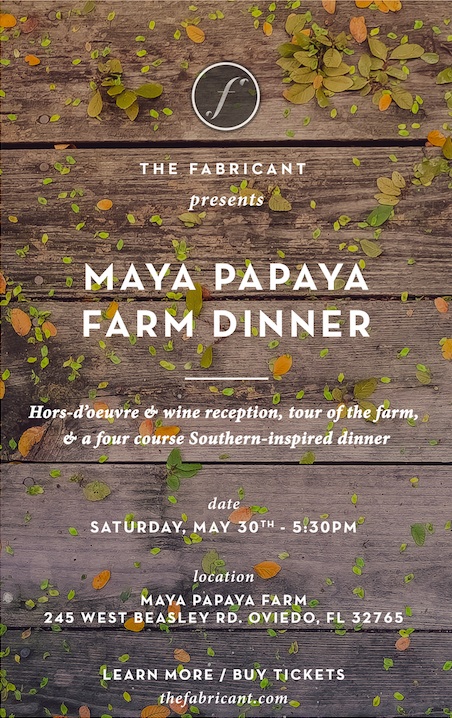Maya Papaya Farm Dinner Flyer