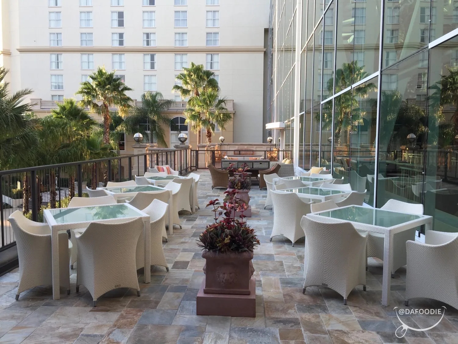 The outdoor terrace.