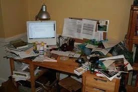 This isn't really my desk, but it certainly could be. Being organized is taking a back seat when Buffy has the front seat. 