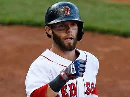 Dustin Pedroia, a favorite Red Sox player, bounces onto the field.