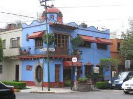 Frida Kahlo's Blue House, Coyoacan, Mexico, is now a museum, open for tourists.