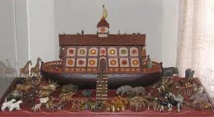 Lester Raymer's toy gift for his wife. This Noah's Ark has at least 35 pairs of hand-carved animals.