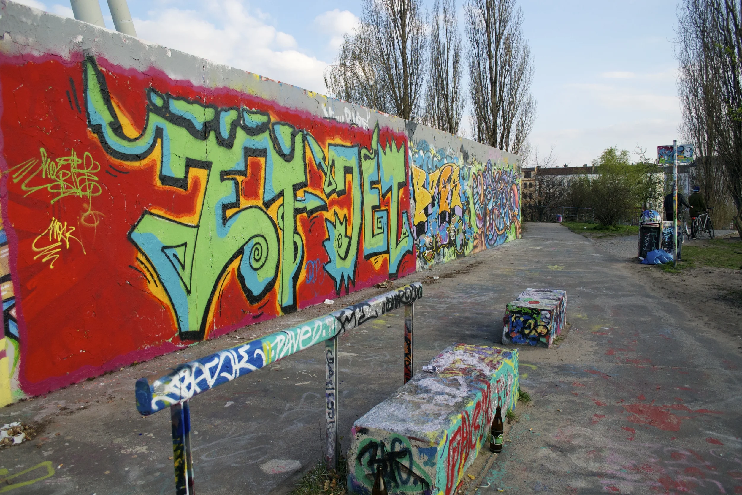 Typical Berlin graffiti at the Mauerpark. 