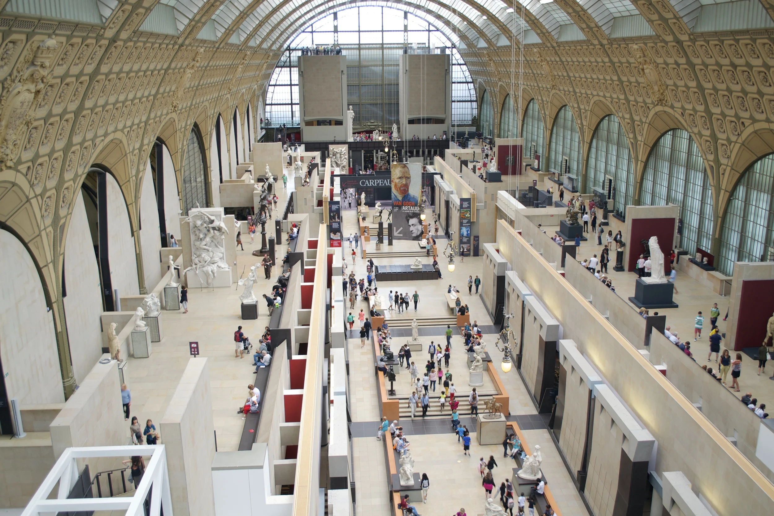 Looking out over the main hall
