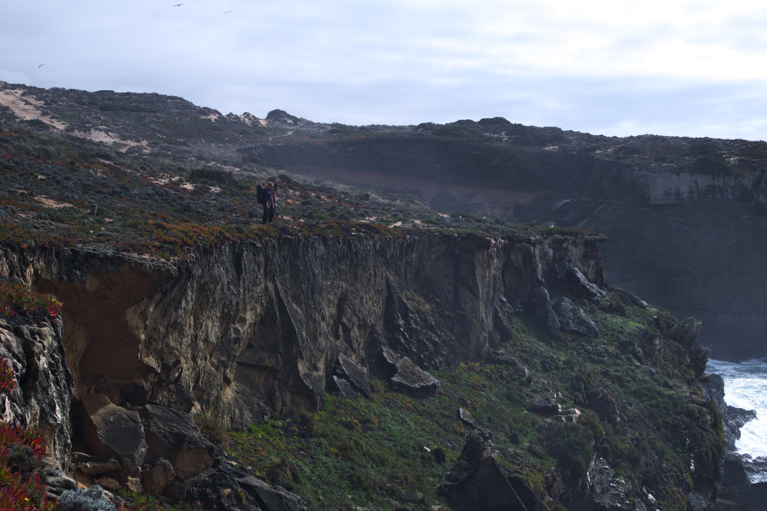  Sometimes the trail had us walking directly along the edge of the cliff. Between Porto Covo and Vila Nove de Milfontes. 