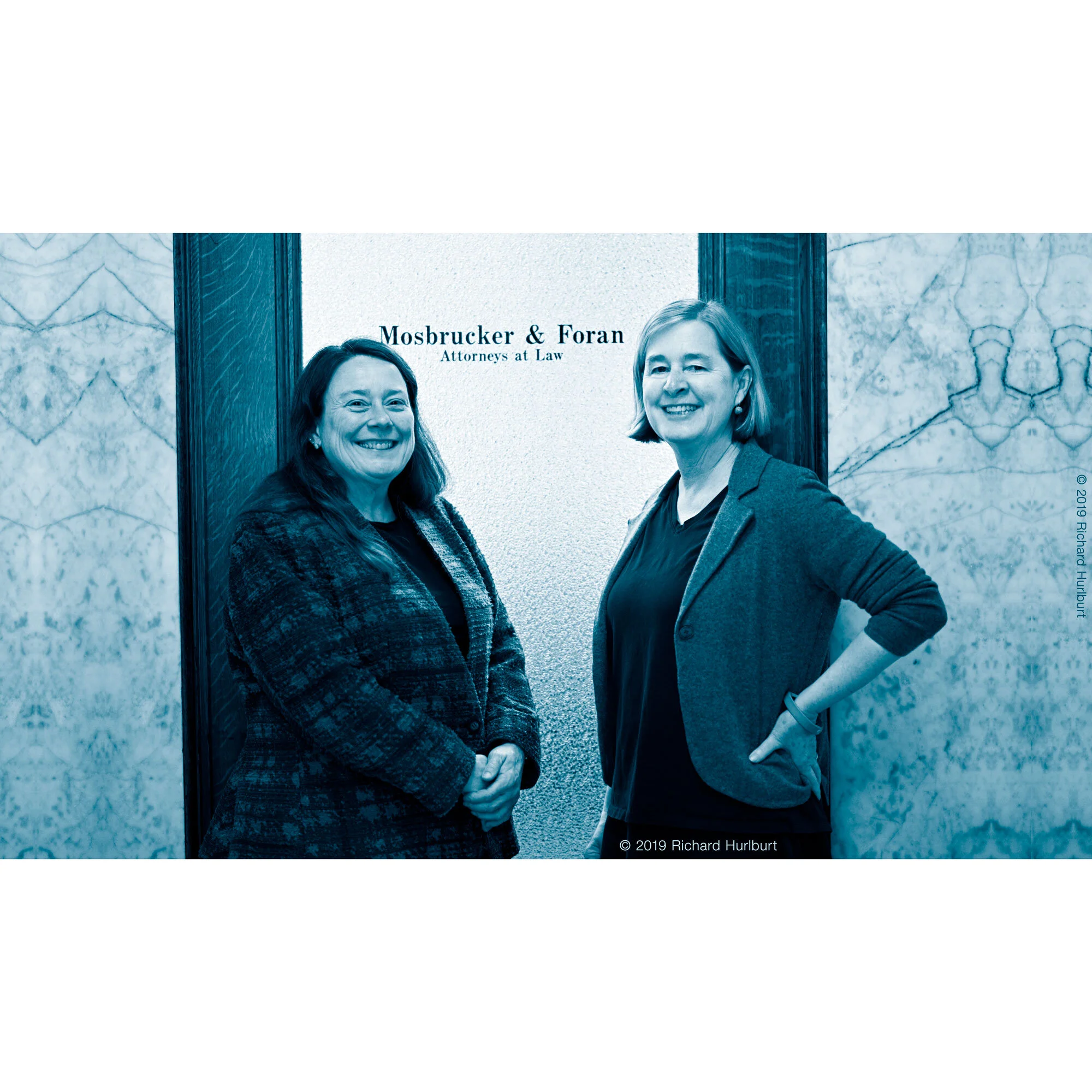 Cathy and Mary in front of law office door.jpg