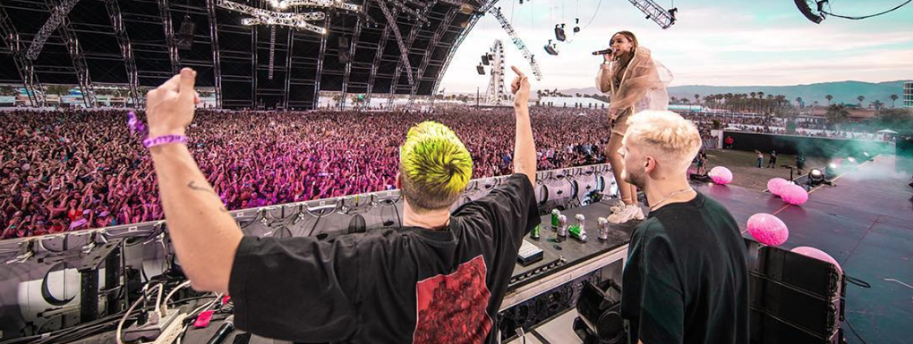 Former RS student James Carter of Snakehips onstage at Coachella Festival.