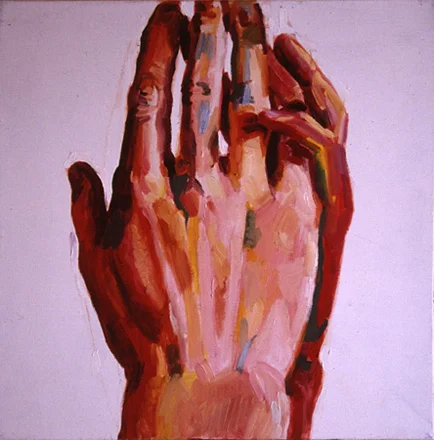  Hands VI, 2005, oil on canvas,&nbsp;23.5 x 23.5 inch. 