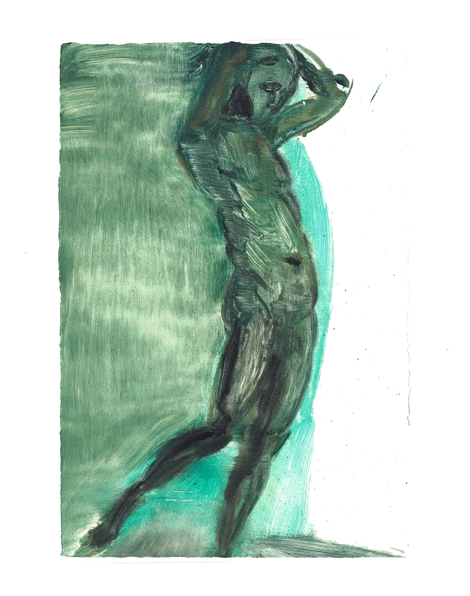 Before fleeing, 2012, monothypia, 11 x 7.5 inch.