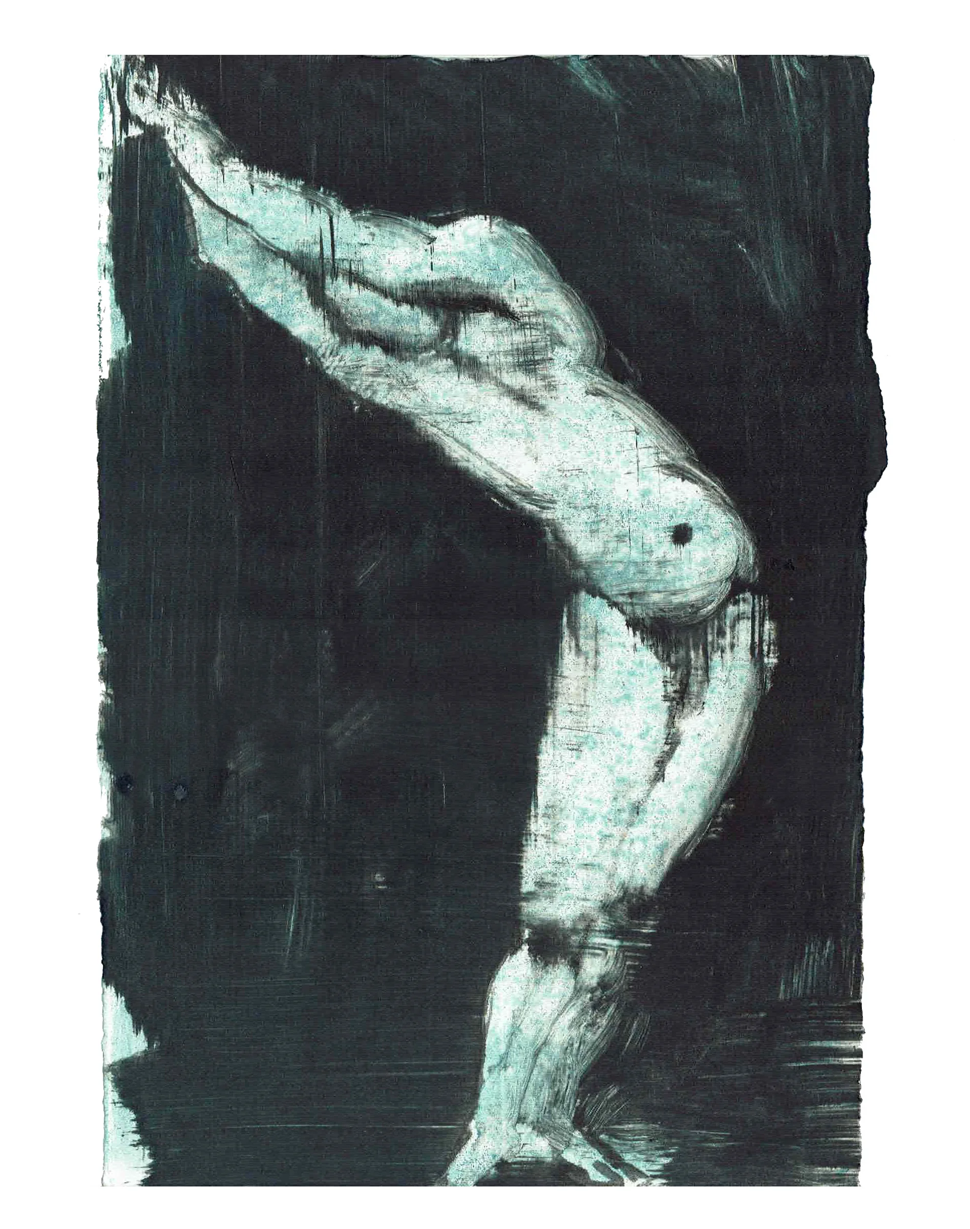 Leaning hombre, 2012, monothypia, 11.3 x 7.5 inch.