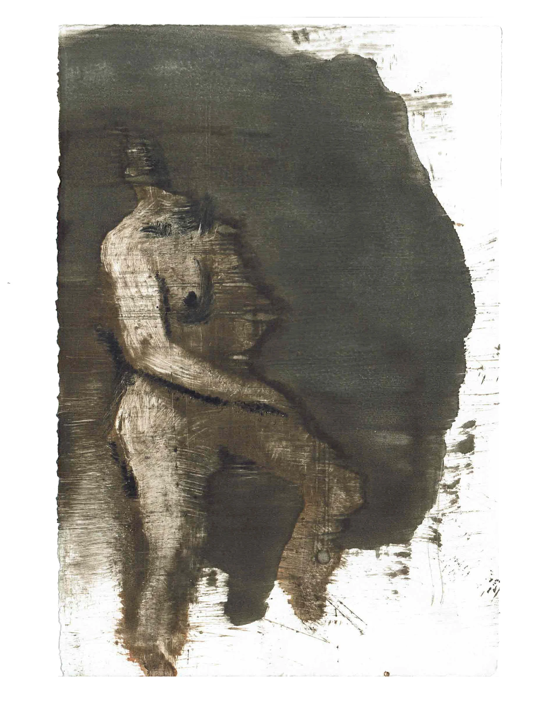 Before fleeing 2, 2012, monotype, 11 x 7.5 inch.