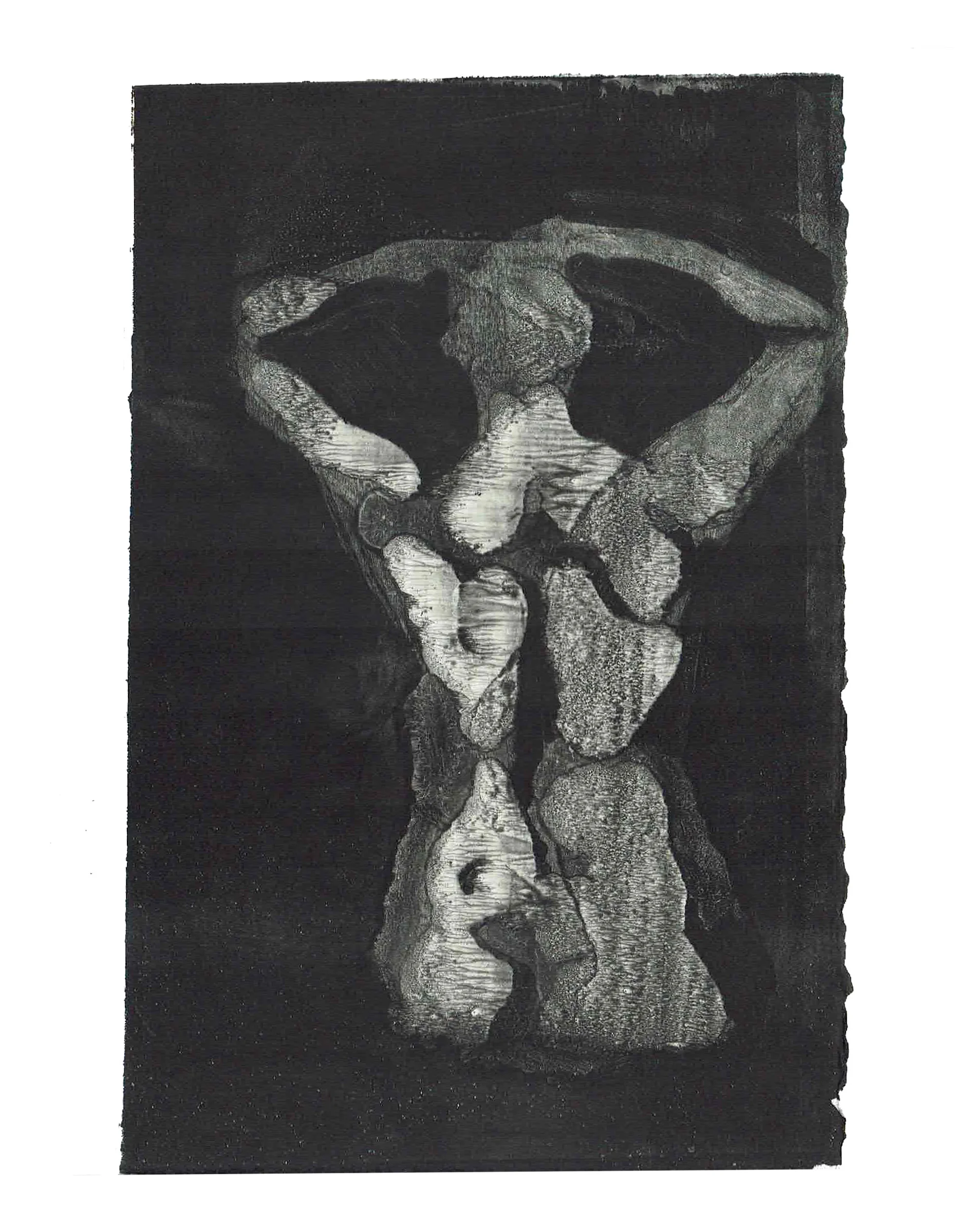 Night woman 4, 2012, monotype, 10 x 6.5 inch.
