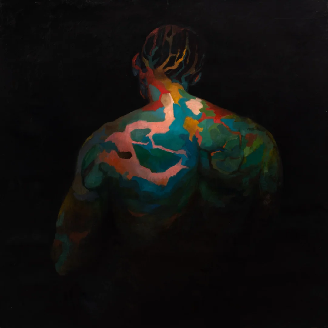 B45 (Whispering), 2015, oil on canvas, 48 x 48 inch.