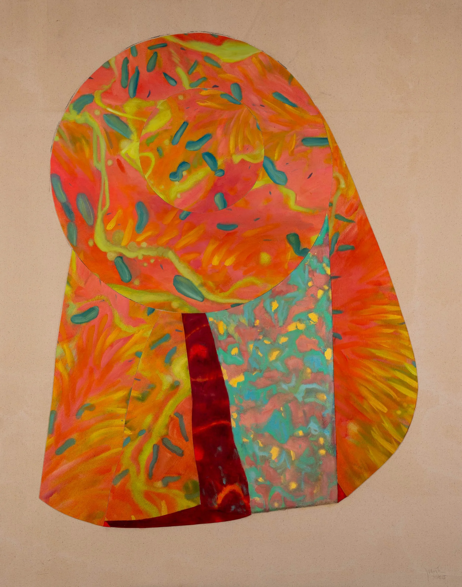  Organika Cutouts 30A025, oil and acrylic on canvas, 56 × 44 inch., 2025 