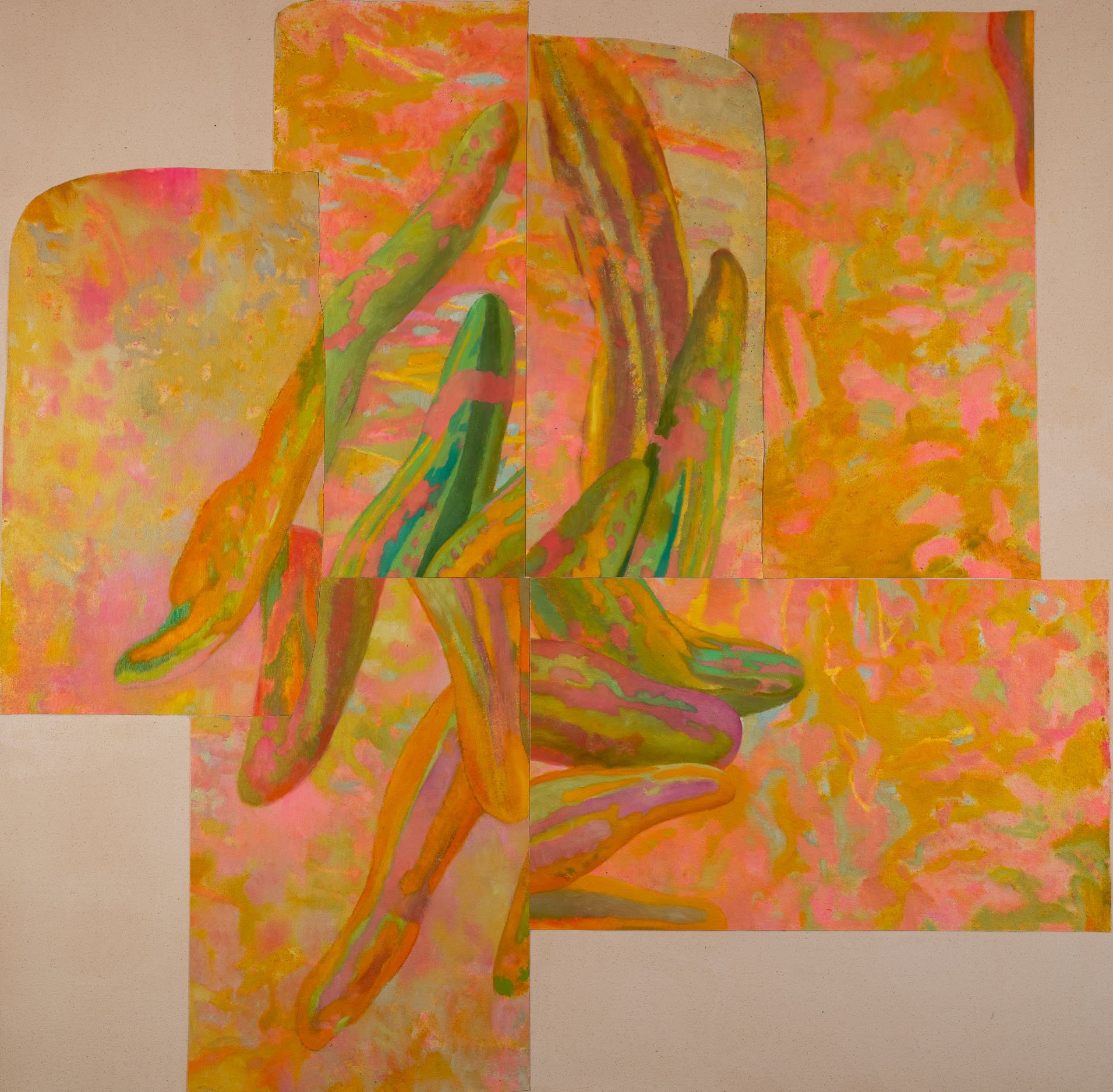  Organika Cutouts 5MJ025, oil and acrylic on canvas, 57 × 58 inch., 2025 